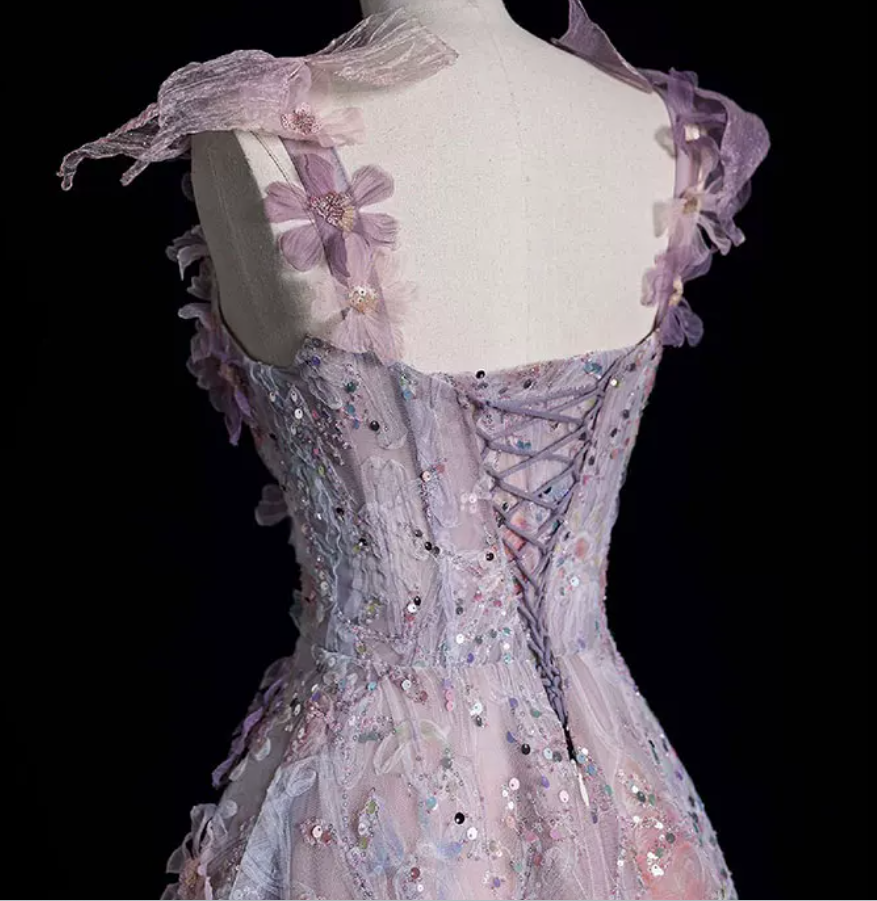 Robe de bal de princesse bustier à volants en satin long, robe de soirée C8117