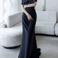 Robe de bal de princesse bustier à volants en satin long, robe de soirée C8117