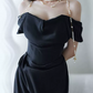 Robe de bal de princesse bustier à volants en satin long, robe de soirée C8117
