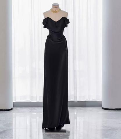 Robe de bal de princesse bustier à volants en satin long, robe de soirée C8117