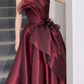 Robe de bal de princesse bustier à volants en satin long, robe de soirée C8117