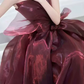 Robe de bal de princesse bustier à volants en satin long, robe de soirée C8117