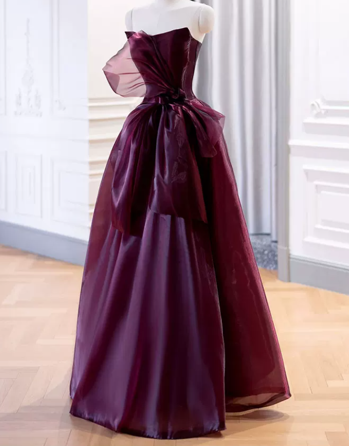 Robe de bal de princesse bustier à volants en satin long, robe de soirée C8117