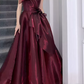 Robe de bal de princesse bustier à volants en satin long, robe de soirée C8117