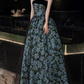 Robe de bal de princesse bustier à volants en satin long, robe de soirée C8117
