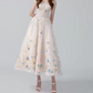 Robe de bal de princesse bustier à volants en satin long, robe de soirée C8117
