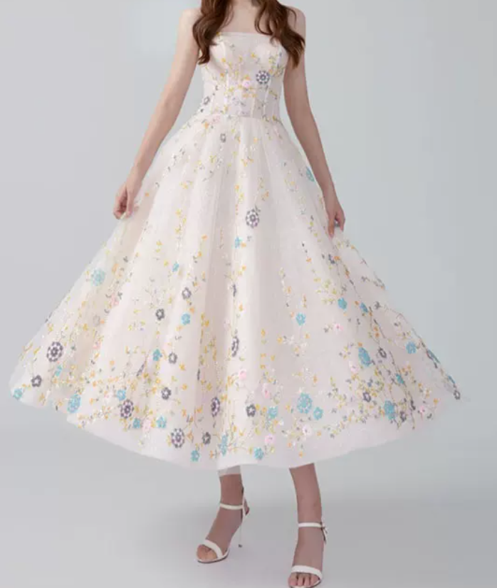 Robe de bal de princesse bustier à volants en satin long, robe de soirée C8117