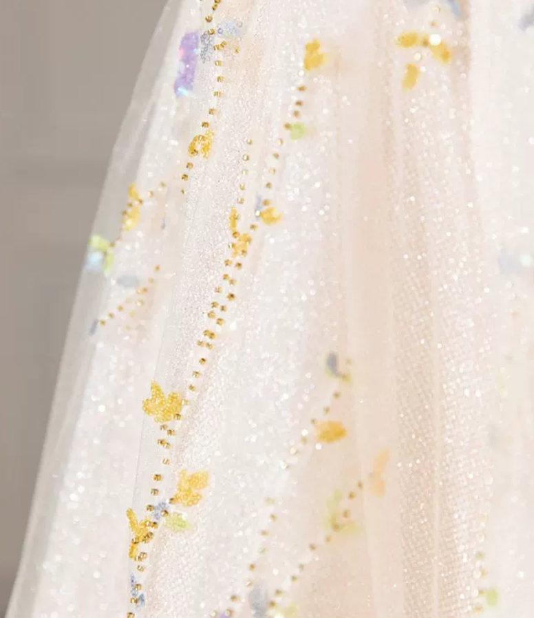 Robe de bal de princesse bustier à volants en satin long, robe de soirée C8117