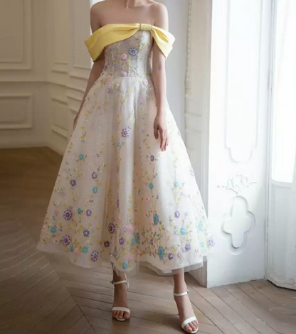 Robe de bal de princesse bustier à volants en satin long, robe de soirée C8117