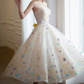Robe de bal de princesse bustier à volants en satin long, robe de soirée C8117