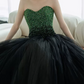 Robe de bal de princesse bustier à volants en satin long, robe de soirée C8117