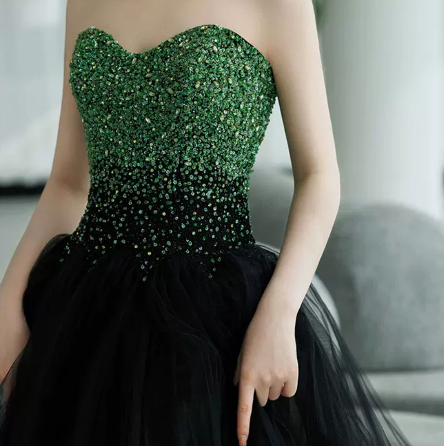 Robe de bal de princesse bustier à volants en satin long, robe de soirée C8117