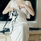 Superbe robe de mariée sirène bustier en satin et tulle, longue et en dentelle, C4563