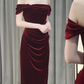 Robe de bal de princesse bustier à volants en satin long, robe de soirée C8117
