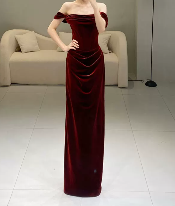 Robe de bal de princesse bustier à volants en satin long, robe de soirée C8117