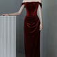 Robe de bal de princesse bustier à volants en satin long, robe de soirée C8117