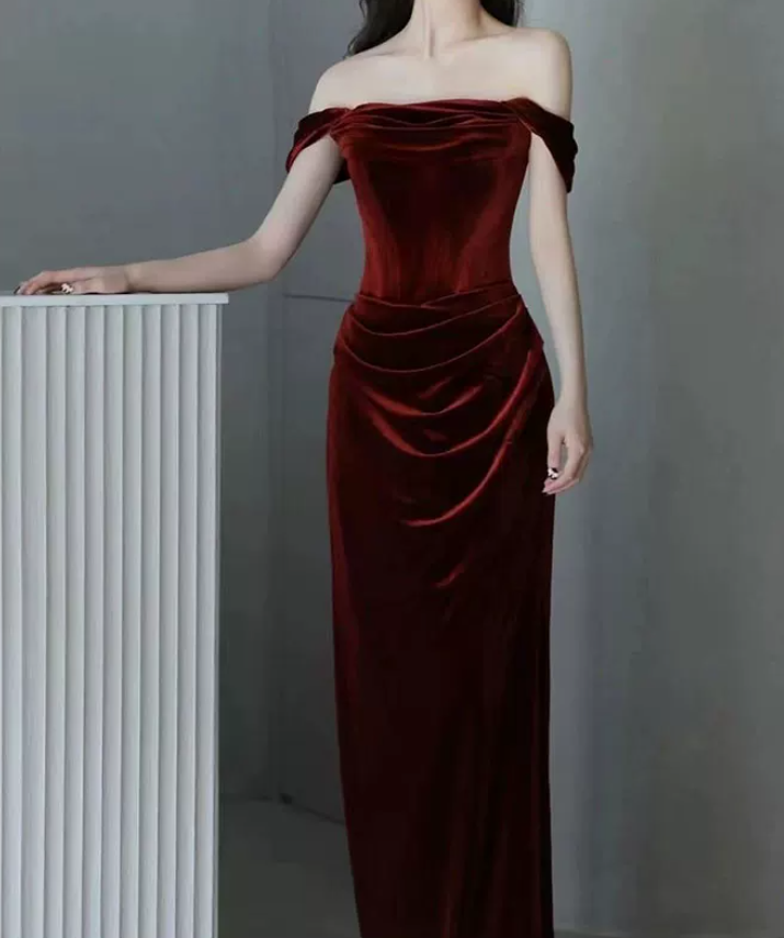 Robe de bal de princesse bustier à volants en satin long, robe de soirée C8117