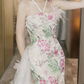 Robe de bal de princesse bustier à volants en satin long, robe de soirée C8117