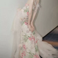 Robe de bal de princesse bustier à volants en satin long, robe de soirée C8117