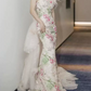 Robe de bal de princesse bustier à volants en satin long, robe de soirée C8117