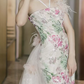 Robe de bal de princesse bustier à volants en satin long, robe de soirée C8117