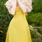 Elegant Off-Shoulder Yellow Prom Dress Appliques A-Line Evening Dress C8911