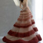 Dreamy Strapless Pink Prom Dress Floral Sequins Tiered A-Line Evening Dress C8912