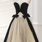 Robe de bal de princesse bustier à volants en satin long, robe de soirée C8117