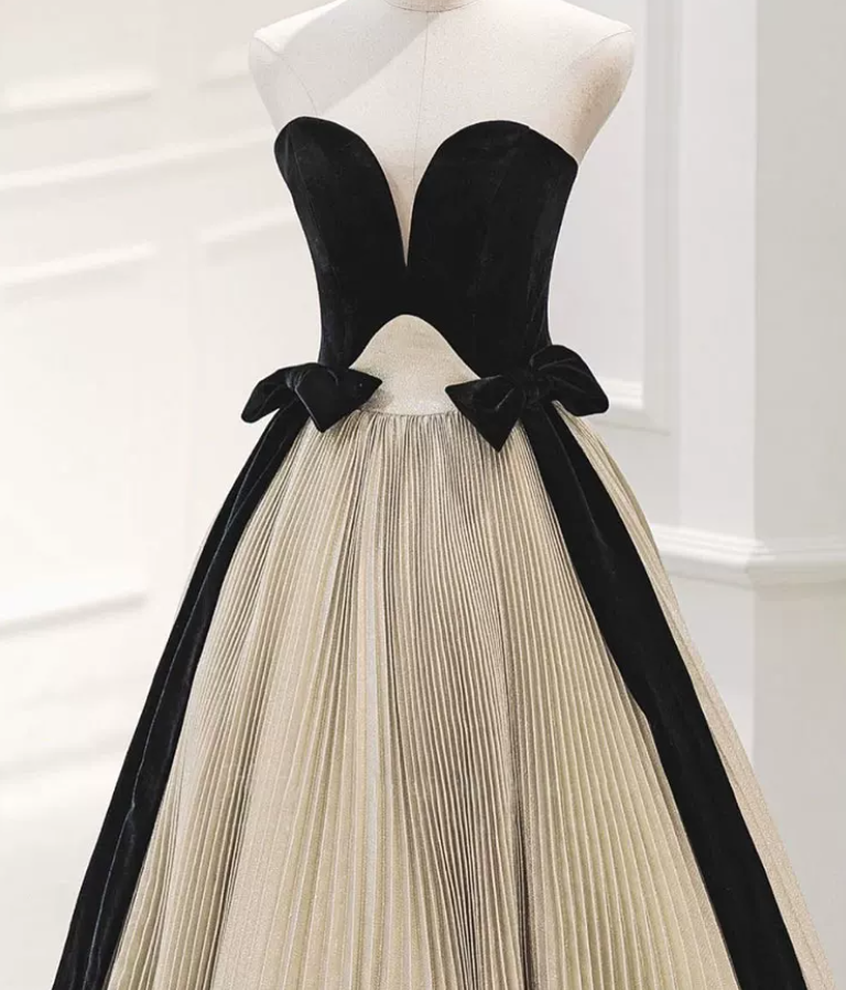 Robe de bal de princesse bustier à volants en satin long, robe de soirée C8117