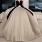 Robe de bal de princesse bustier à volants en satin long, robe de soirée C8117