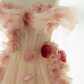 Robe de bal de princesse bustier à volants en satin long, robe de soirée C8117