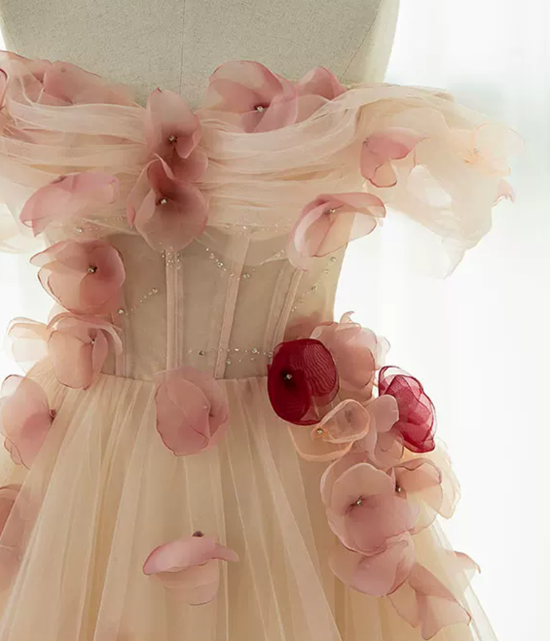 Robe de bal de princesse bustier à volants en satin long, robe de soirée C8117