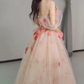 Robe de bal de princesse bustier à volants en satin long, robe de soirée C8117
