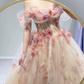 Robe de bal de princesse bustier à volants en satin long, robe de soirée C8117