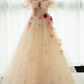 Robe de bal de princesse bustier à volants en satin long, robe de soirée C8117