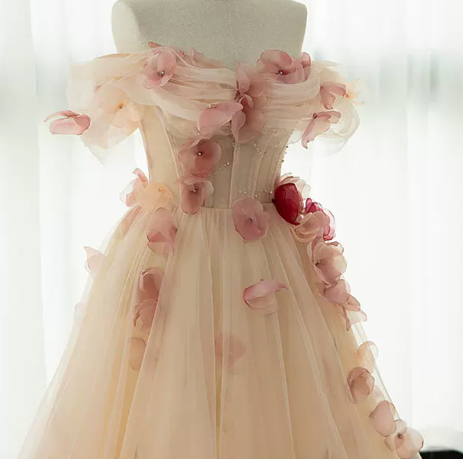 Robe de bal de princesse bustier à volants en satin long, robe de soirée C8117
