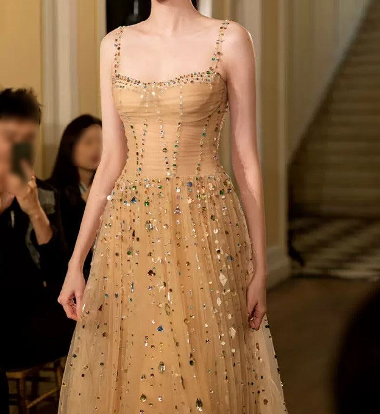 Robe de bal de princesse bustier à volants en satin long, robe de soirée C8117