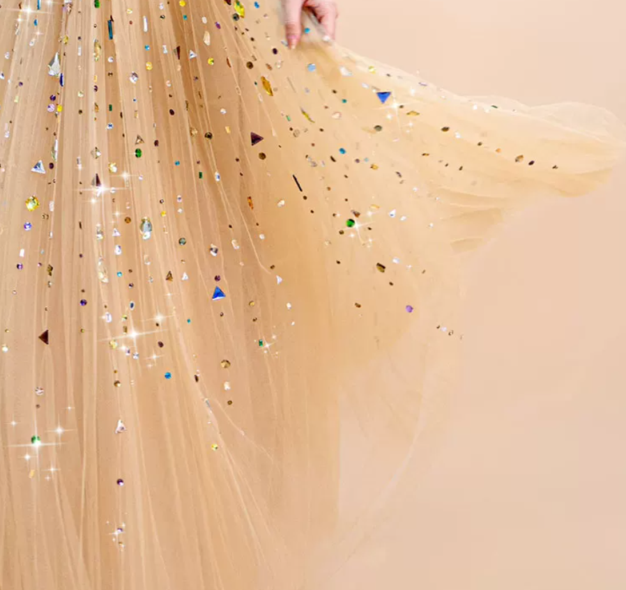 Robe de bal de princesse bustier à volants en satin long, robe de soirée C8117