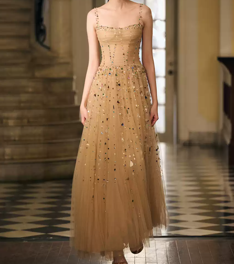 Robe de bal de princesse bustier à volants en satin long, robe de soirée C8117