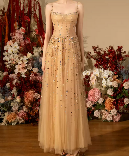 Robe de bal de princesse bustier à volants en satin long, robe de soirée C8117