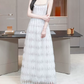 Graceful Spaghetti Straps White Prom Dress Crystals A-Line Evening Dress C8919