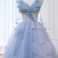 Robe de bal de princesse bustier à volants en satin long, robe de soirée C8117