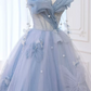 Robe de bal de princesse bustier à volants en satin long, robe de soirée C8117