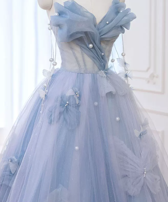 Robe de bal de princesse bustier à volants en satin long, robe de soirée C8117