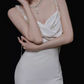 Elegant Spaghetti Straps Beading Wedding Dresses Satin Mermaid Bridal Dress C8923