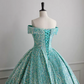 Fascinating Off-Shoulder Prom Dress Sequins A-Line Evening Dress C8924