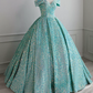 Fascinating Off-Shoulder Prom Dress Sequins A-Line Evening Dress C8924