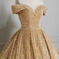 Fascinating Off-Shoulder Prom Dress Sequins A-Line Evening Dress C8924