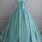 Fascinating Off-Shoulder Prom Dress Sequins A-Line Evening Dress C8924