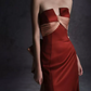 Robe de bal de princesse bustier à volants en satin long, robe de soirée C8117